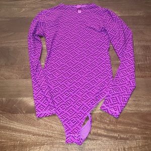 Fendi x SKIMS Mock Neck Long Sleeve Bodysuit